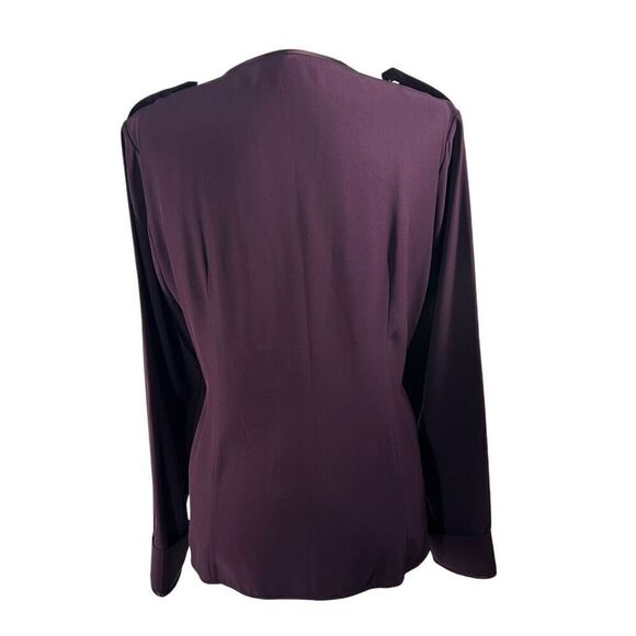 Lafayette 148 NY Purple  Sz 8 Long Sleeves Button-Down Silk Blouse Medium - Picture 7 of 11